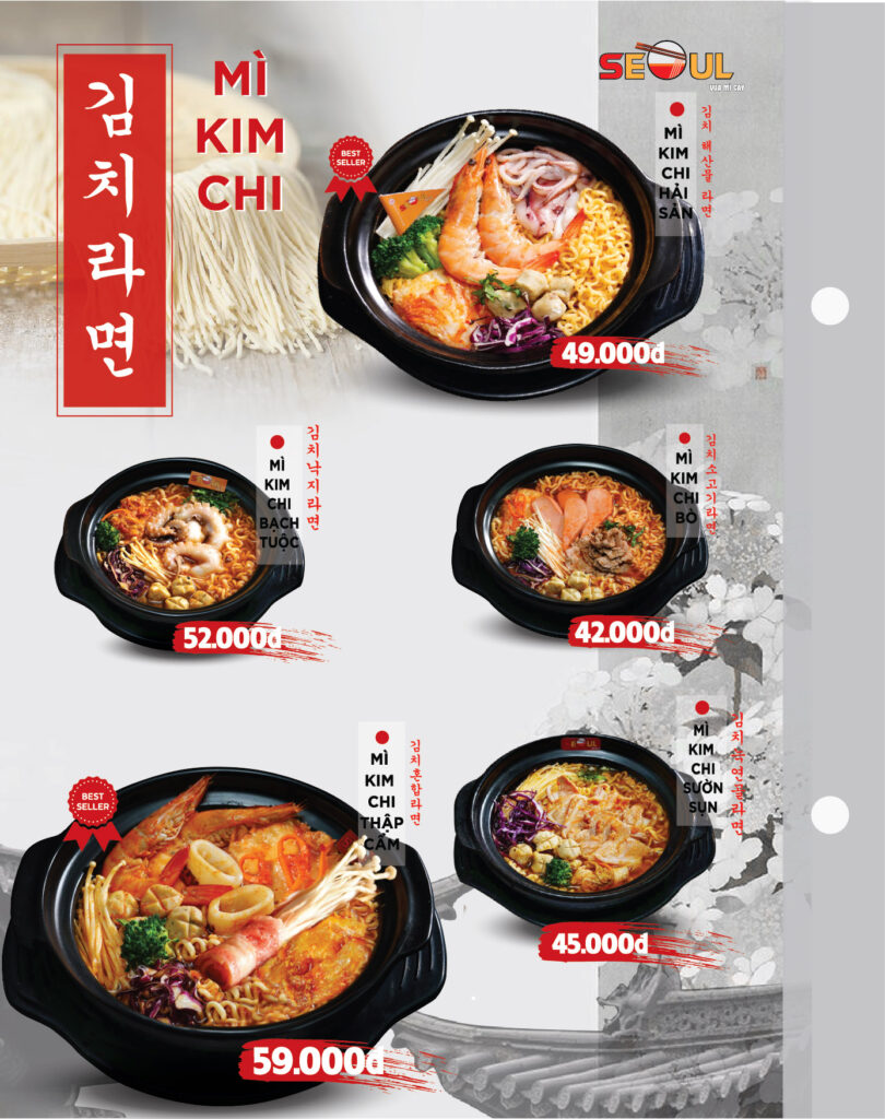 Menu SEOUL Nam Định trang 1