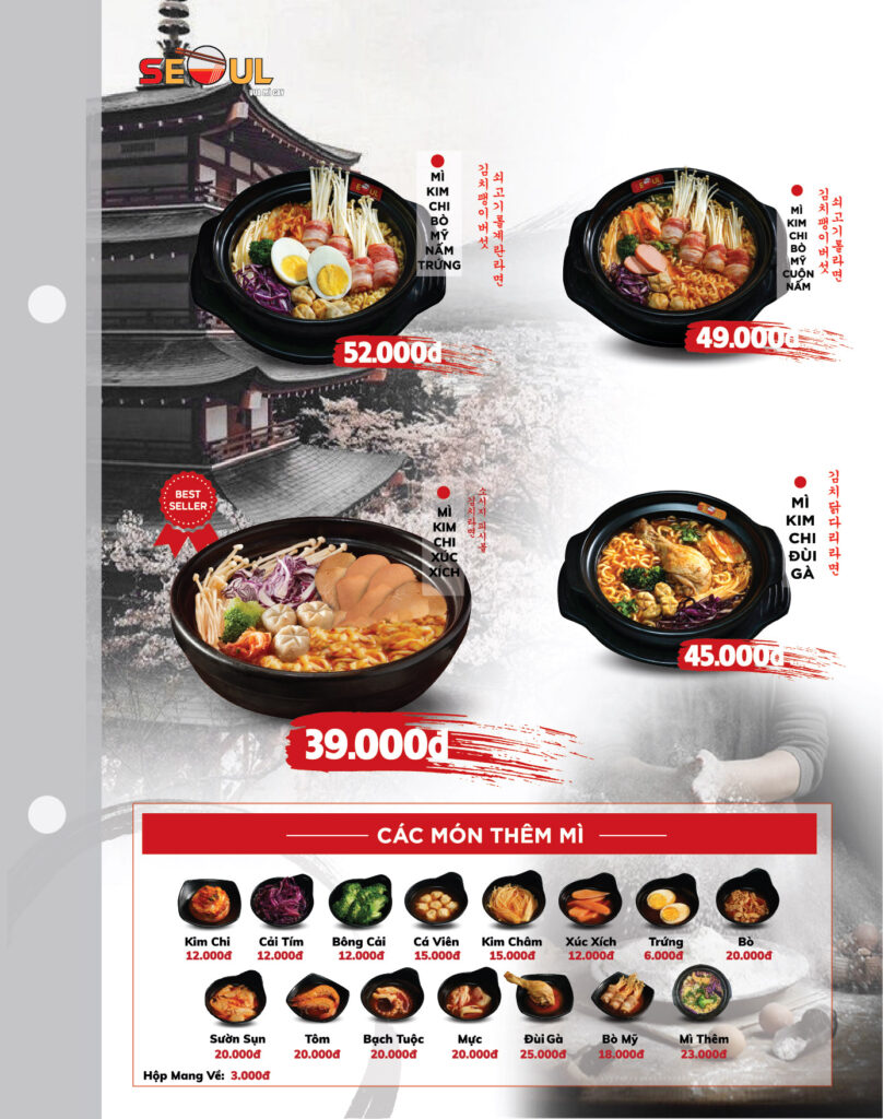 Menu SEOUL Nam Định trang 2