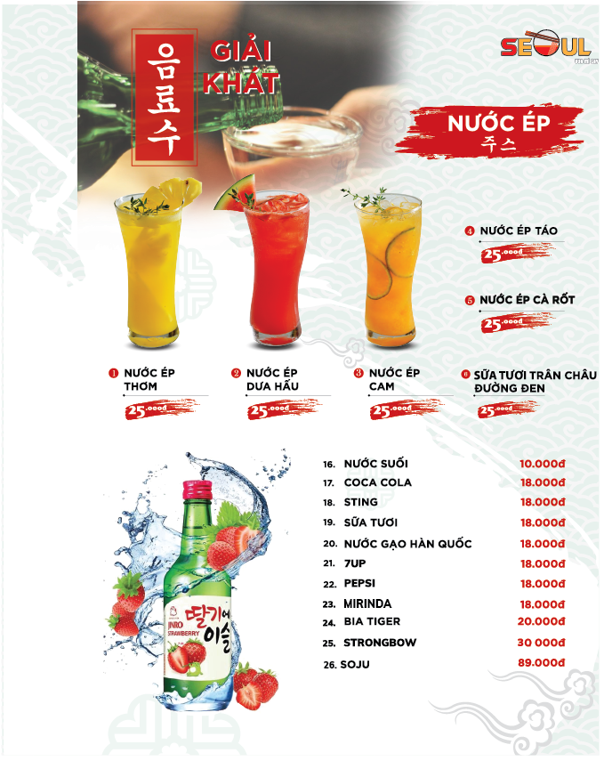 Menu SEOUL Châu Đốc trang 15
