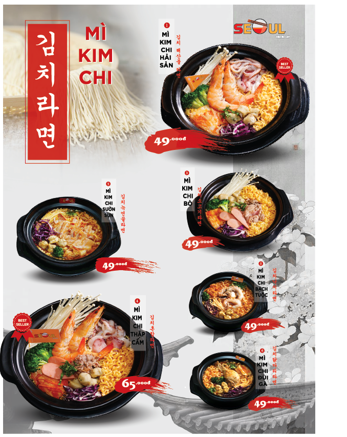 Menu SEOUL Châu Đốc trang 1