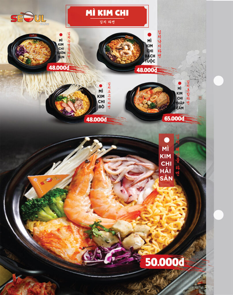 Menu SEOUL Thuận Giao trang 1