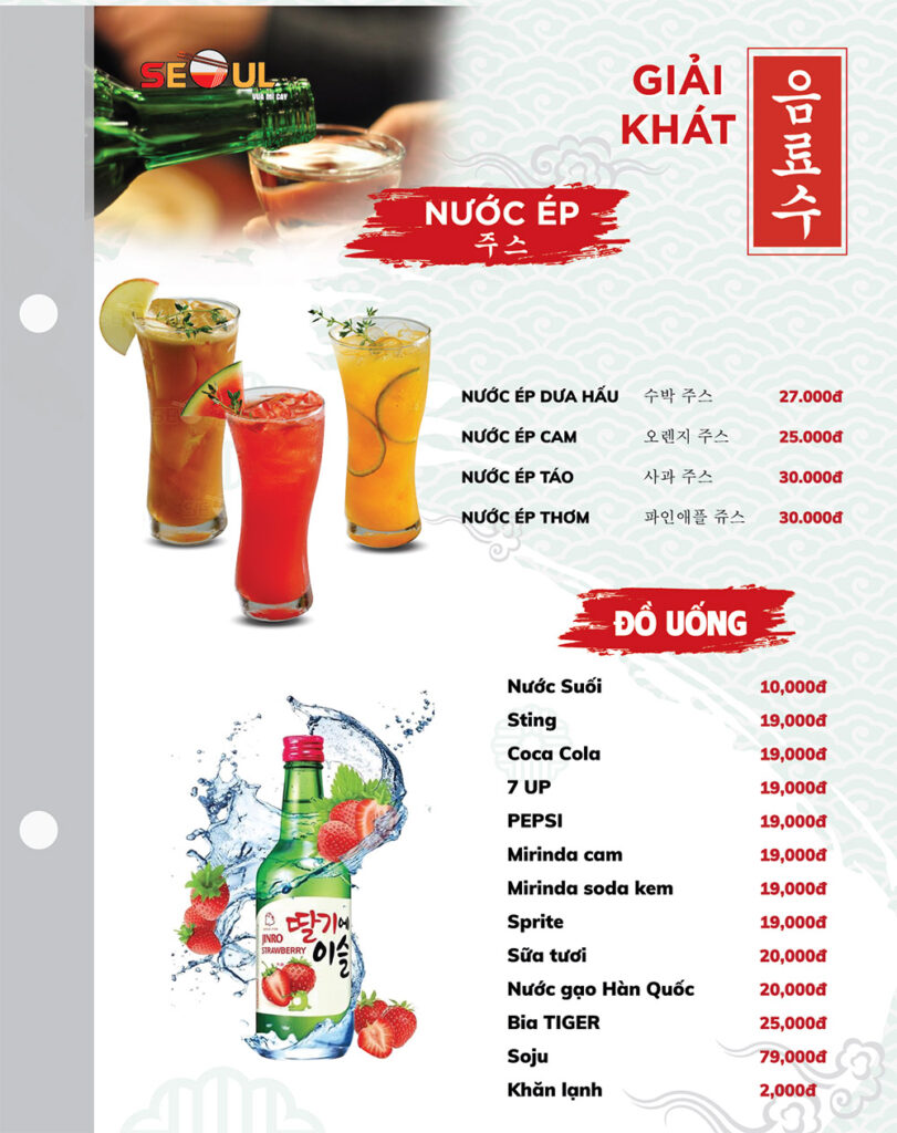 Menu SEOUL Thuận Giao trang 18