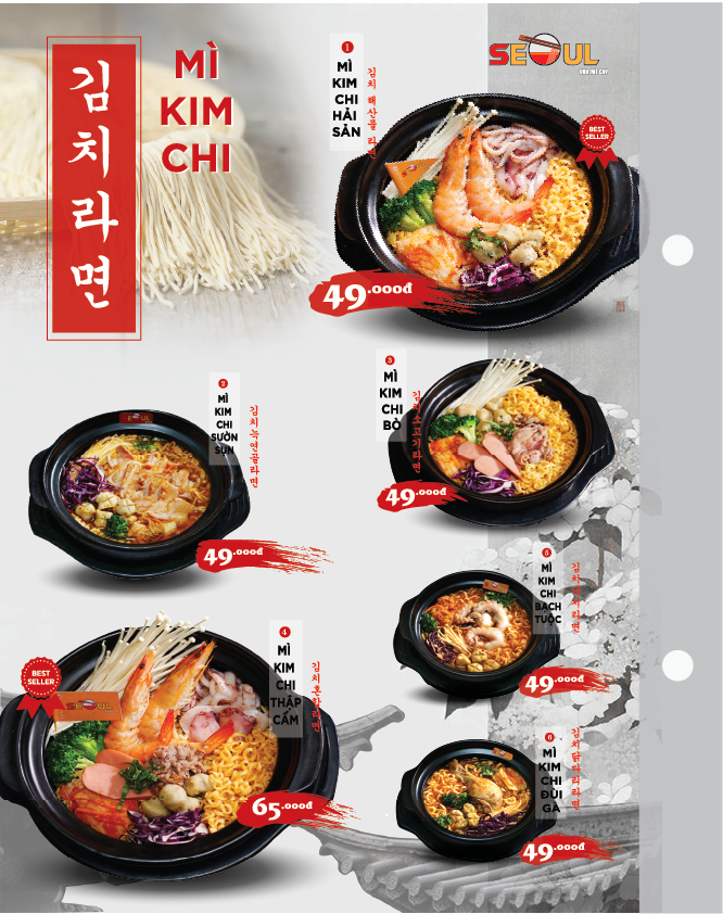 Menu SEOUL Tân An trang 1