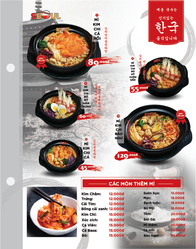 Menu SEOUL Tân An trang 2
