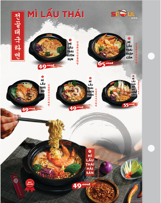 Menu SEOUL Tân An trang 3