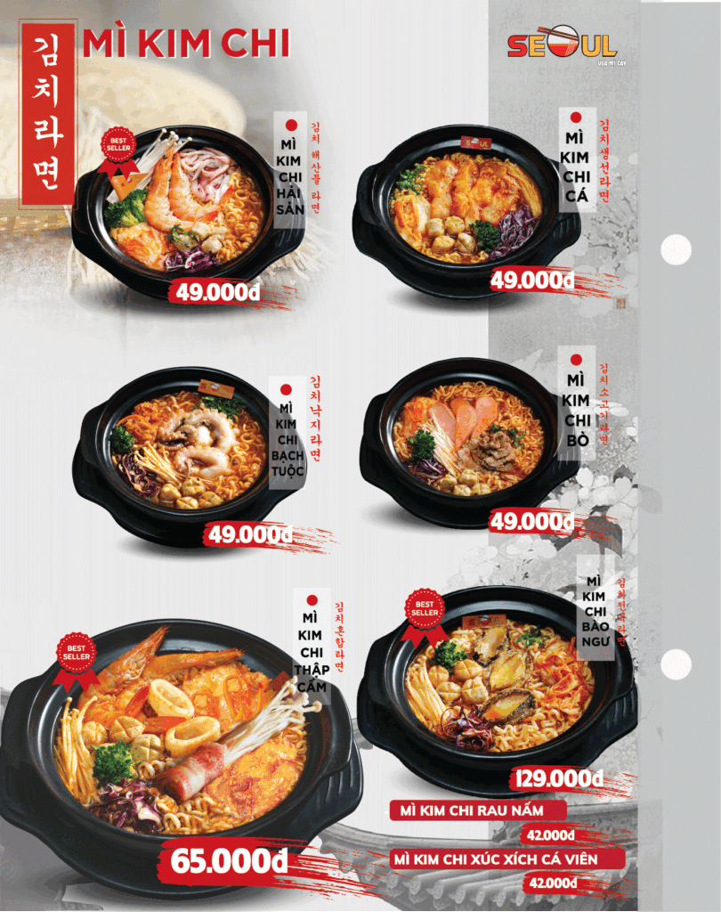 Menu SEOUL Sa Đéc trang 1