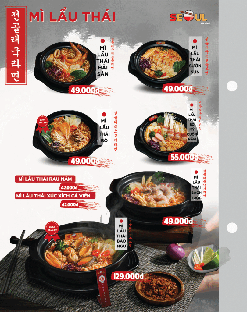 Menu SEOUL Sa Đéc trang 3