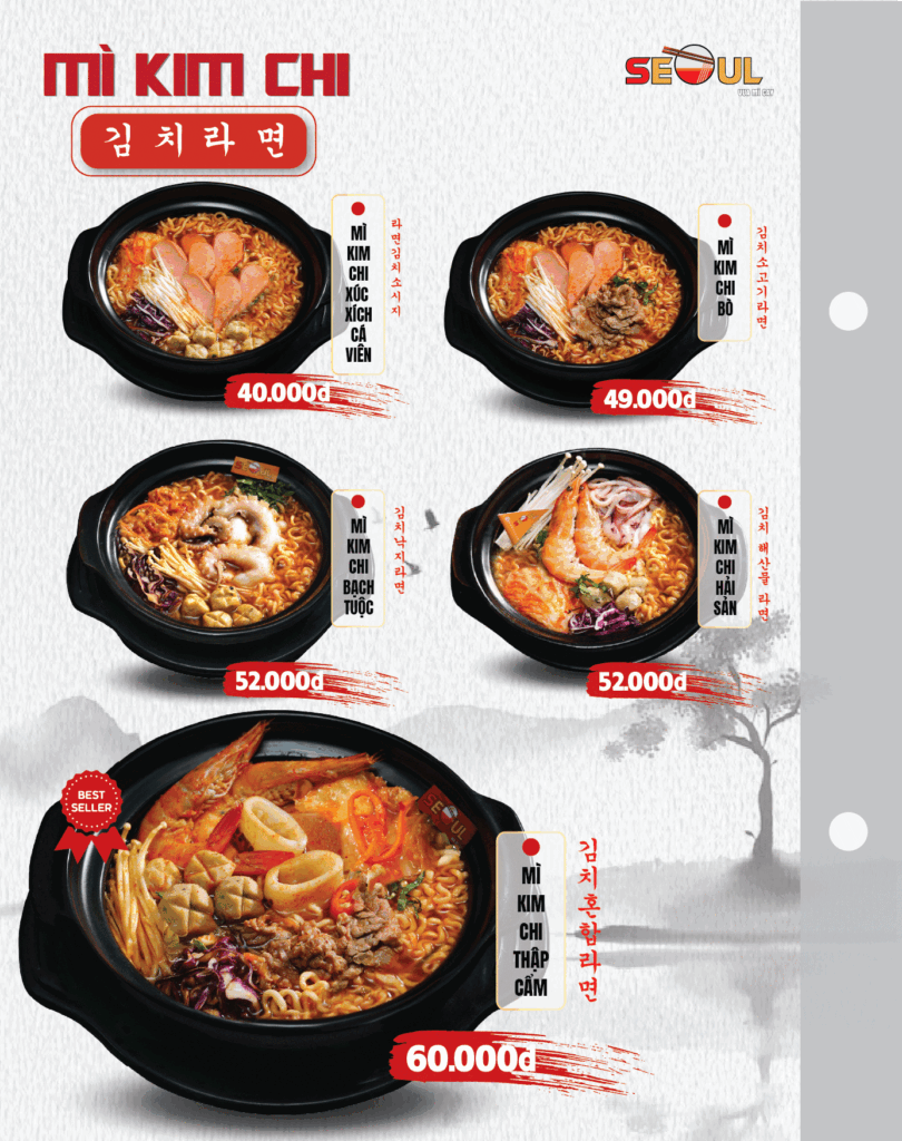 Menu SEOUL Phan Rí Cửa trang 1