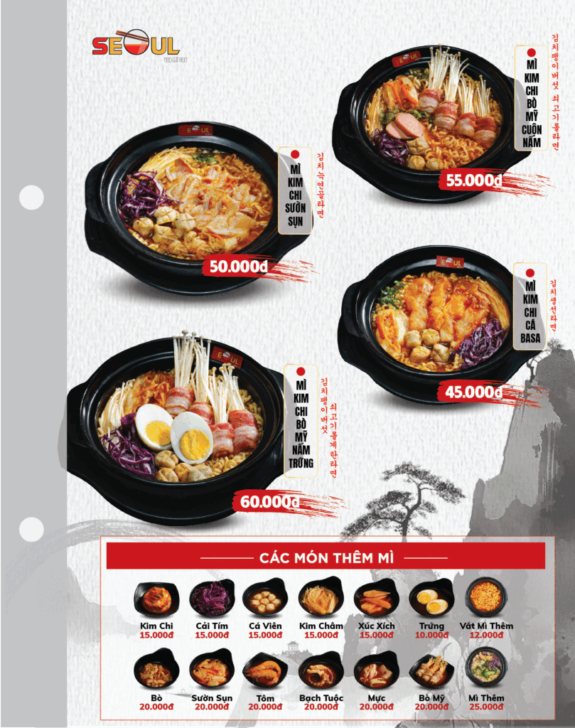 Menu SEOUL Phan Rí Cửa trang 2
