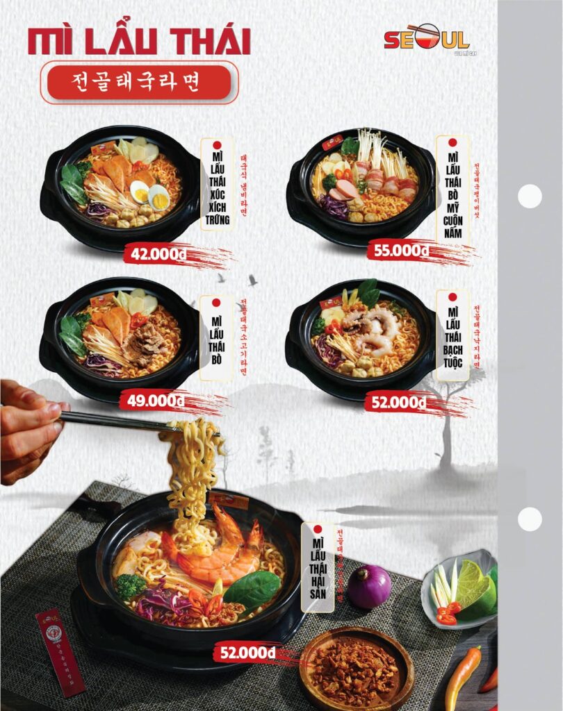 Menu SEOUL Đồng Hới trang 3
