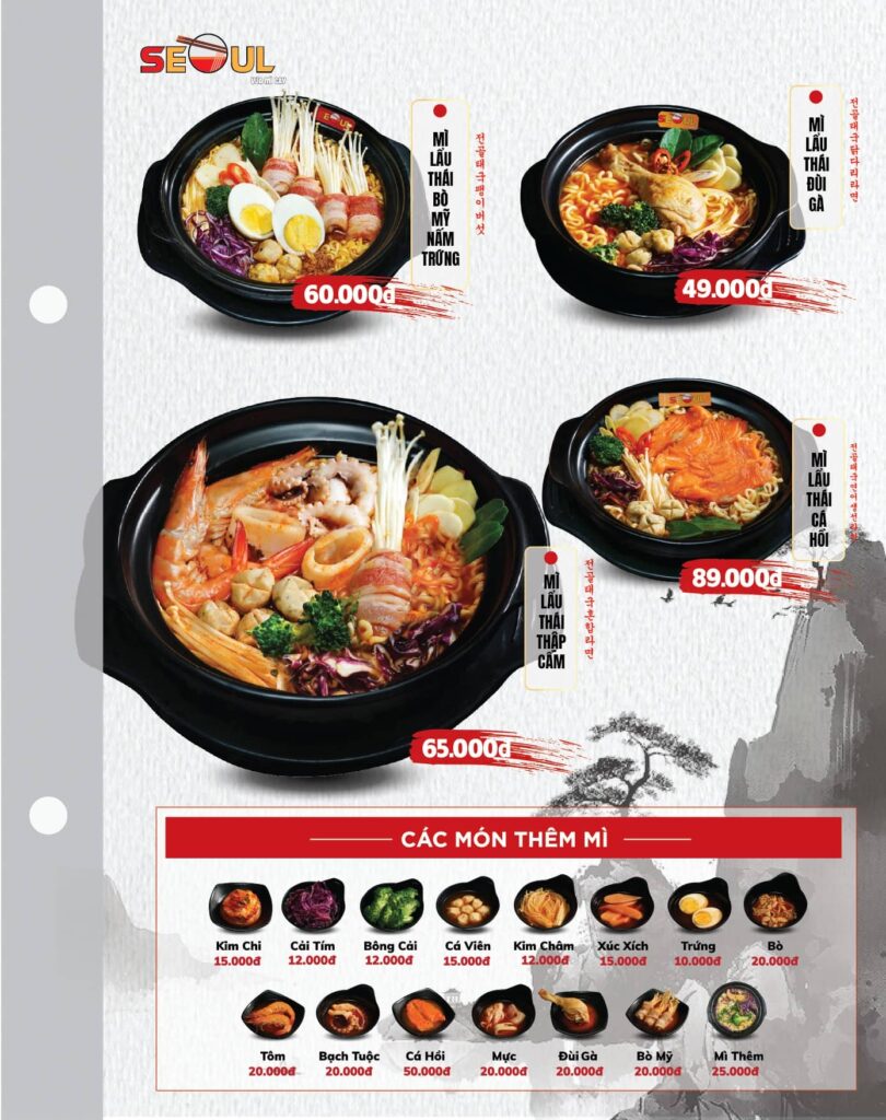 Menu SEOUL Đồng Hới trang 4