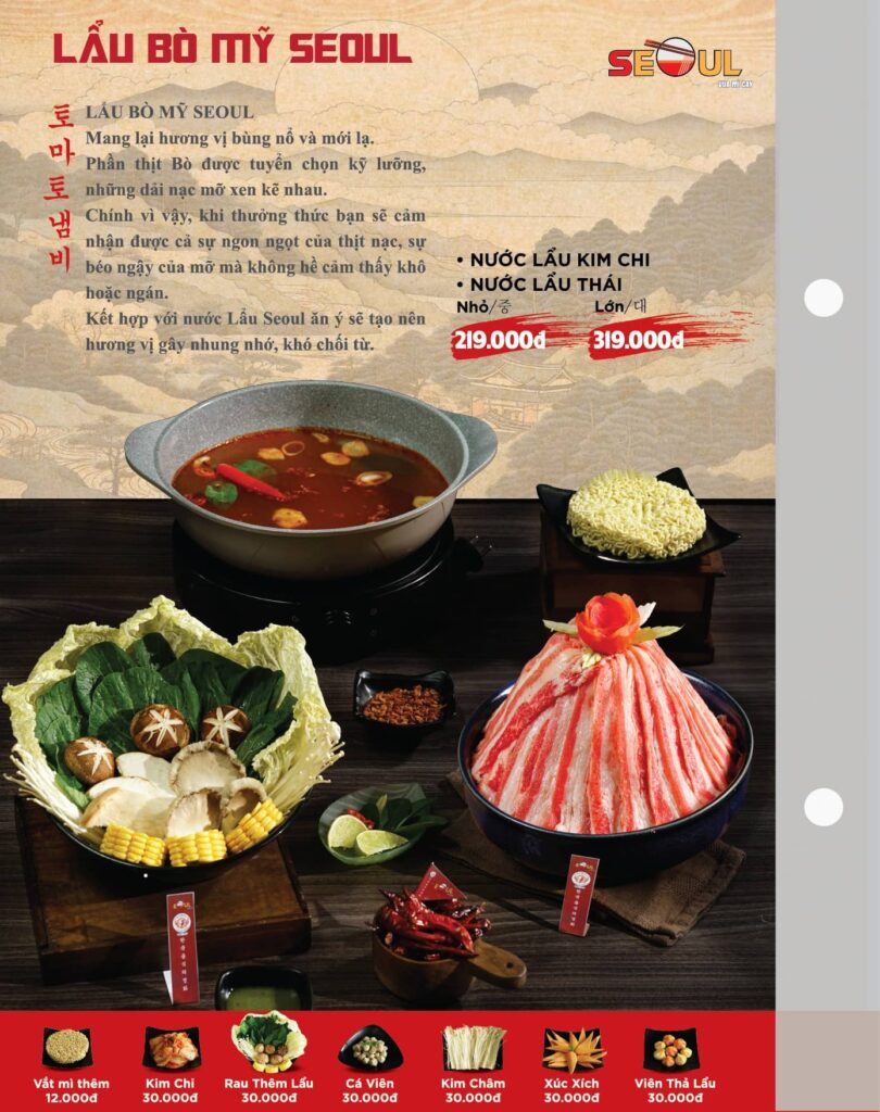 Menu SEOUL Đồng Hới trang 5