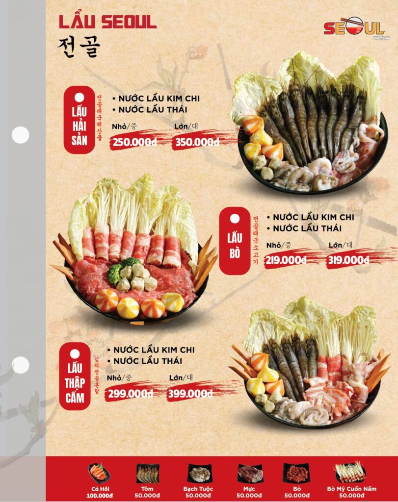 Menu SEOUL Đồng Hới trang 6