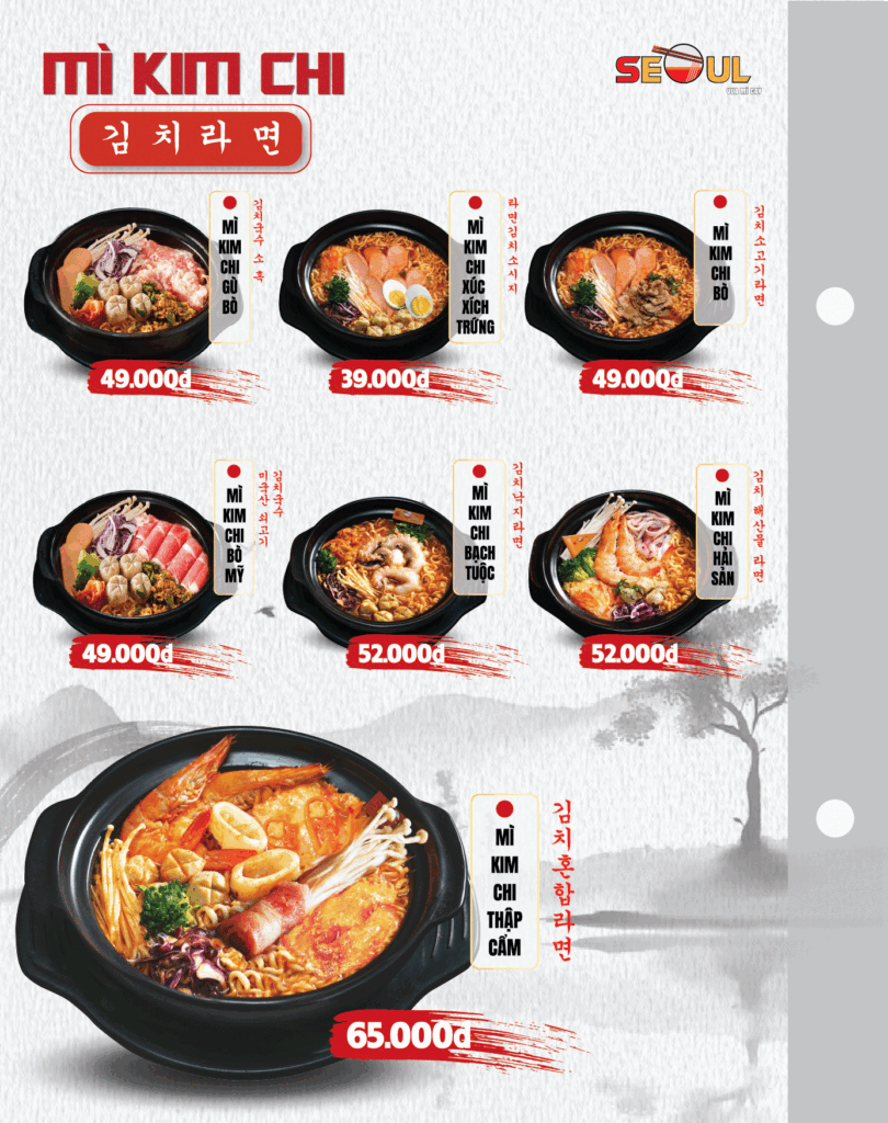 Menu SEOUL Tân Châu trang 1