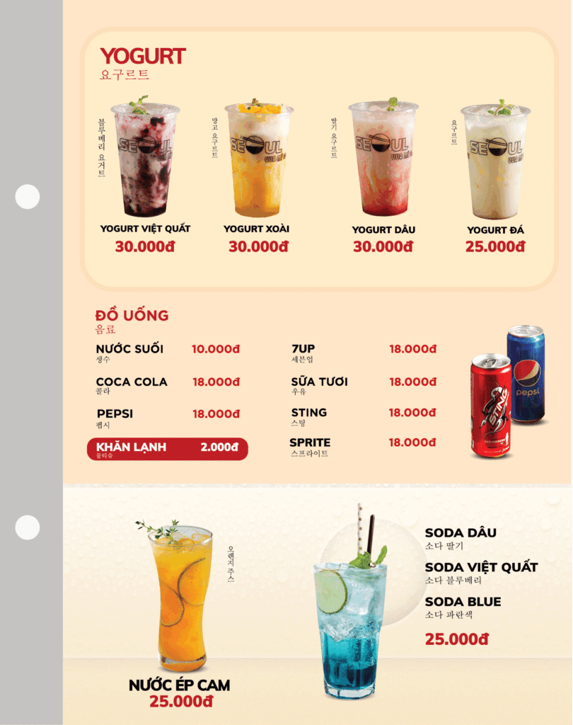 Menu SEOUL Tô Ngọc Vân trang 16