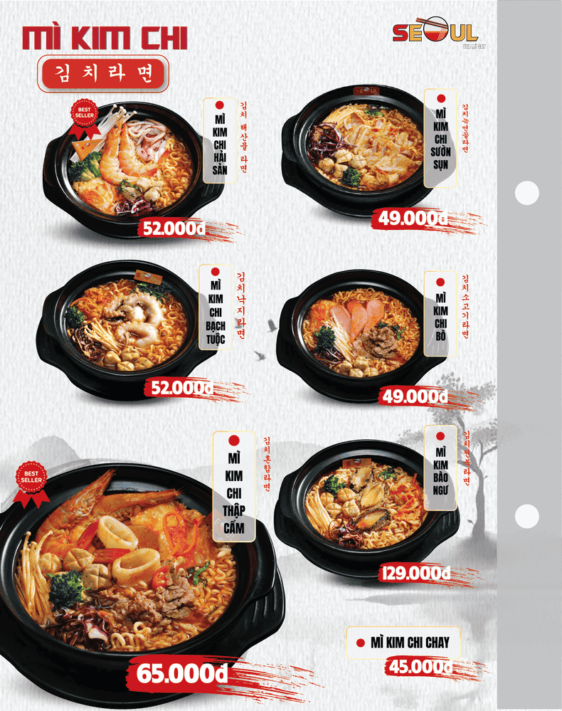 Menu SEOUL Aeon Bình Tân trang 1
