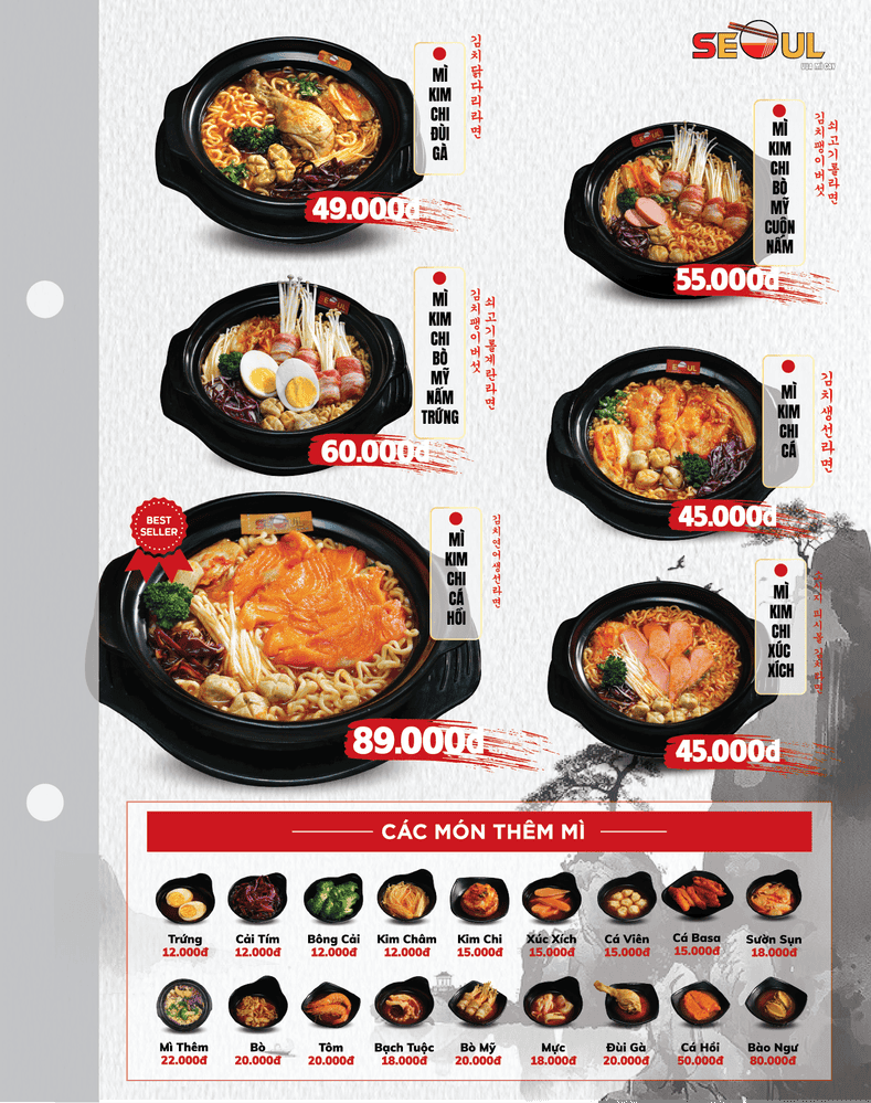 Menu SEOUL Aeon Bình Tân trang 2
