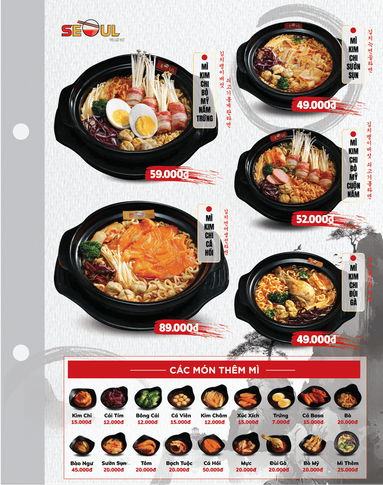 Menu SEOUL Châu Phú trang 2