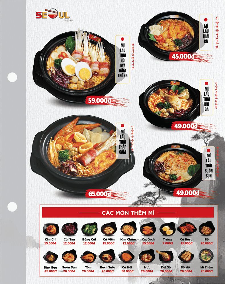 Menu SEOUL Châu Phú trang 4