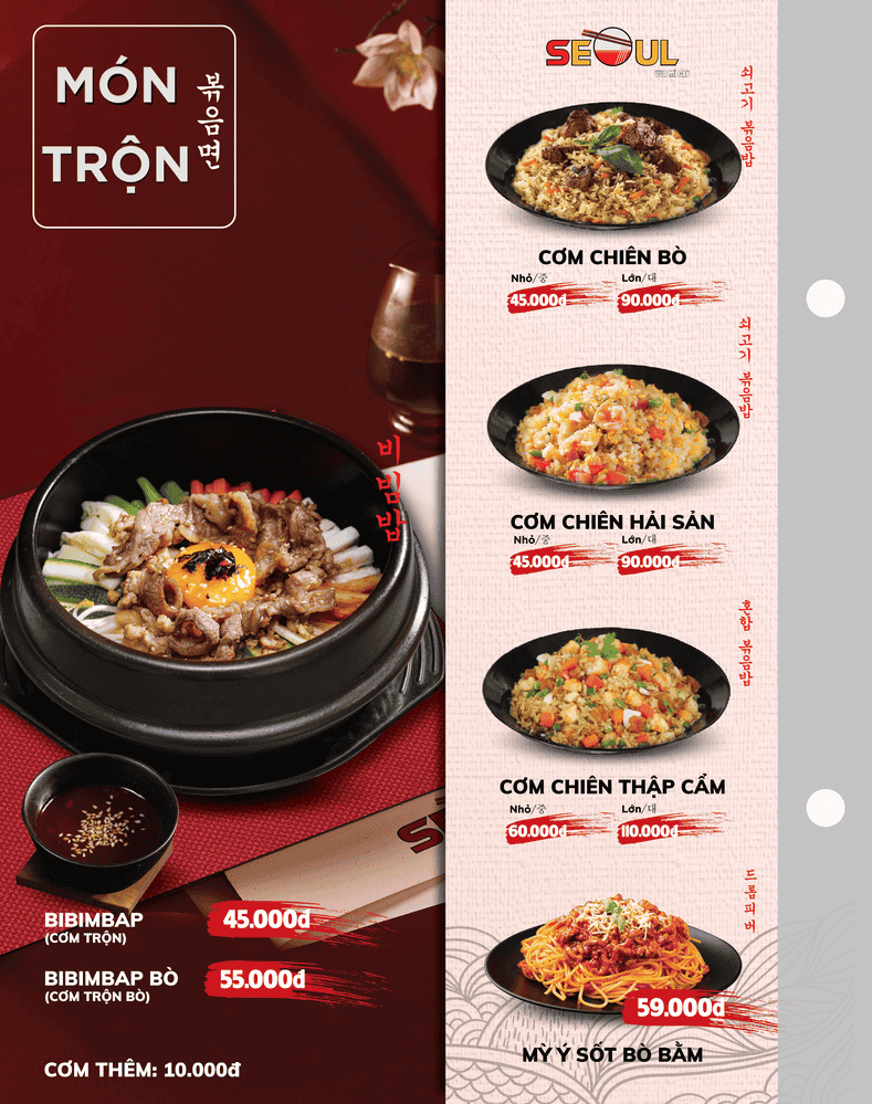 Menu SEOUL Châu Phú trang 9