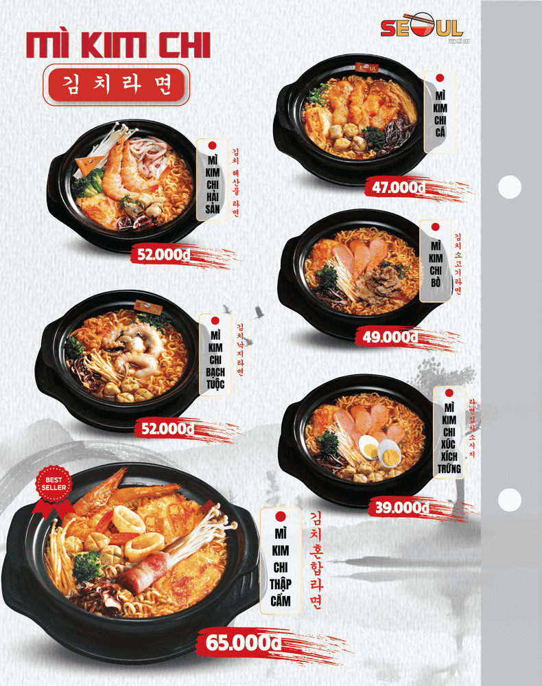Menu SEOUL Vị Thanh trang 1