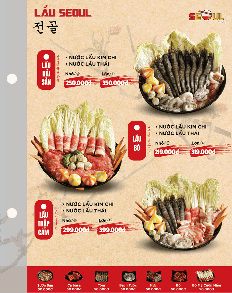 Menu SEOUL Vị Thanh trang 6