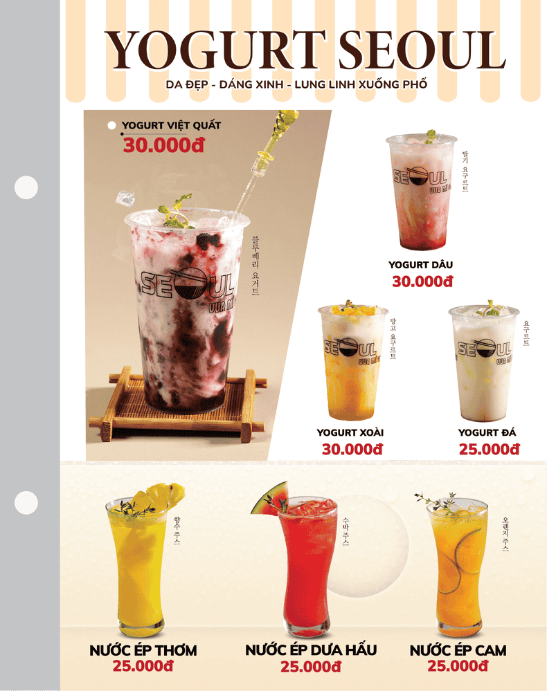 Menu SEOUL Vị Thanh trang 16