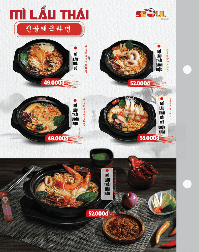 Menu SEOUL Hà Tĩnh trang 3