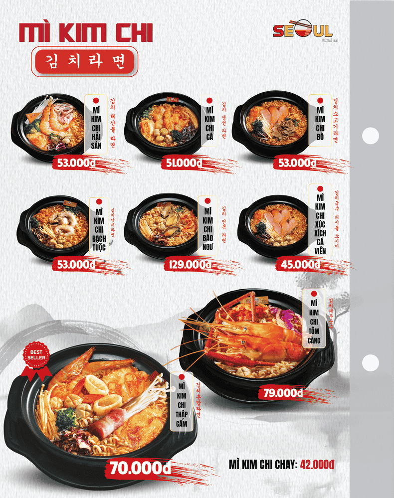 Menu SEOUL Eakar trang 1
