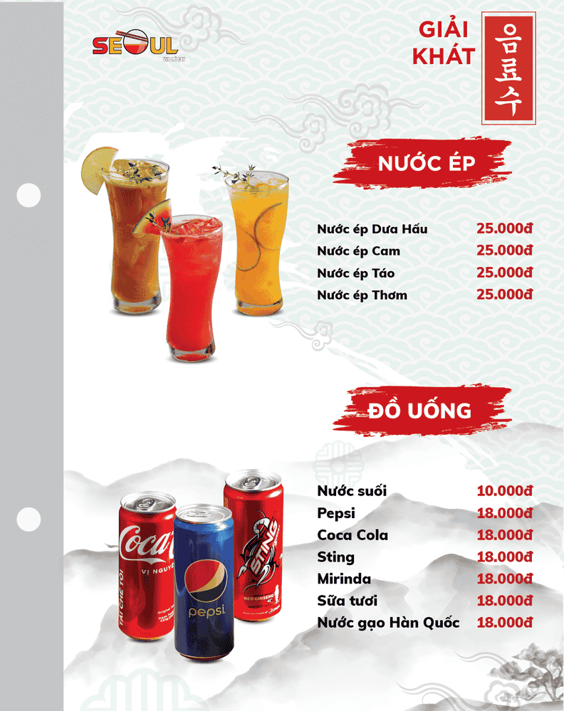 Menu SEOUL Eakar trang 16
