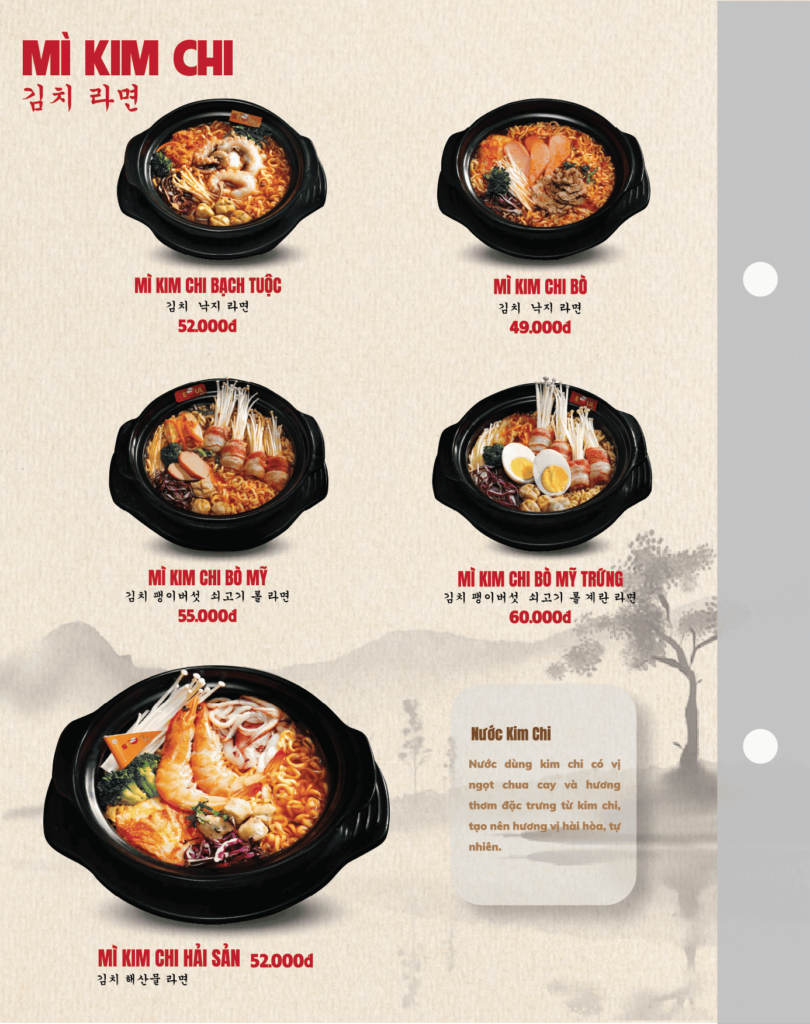 Menu SEOUL Hậu Nghĩa trang 1