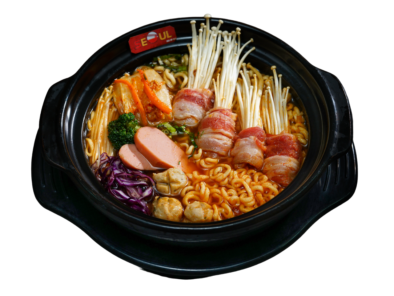 Mì kim chi bò cuộn nấm