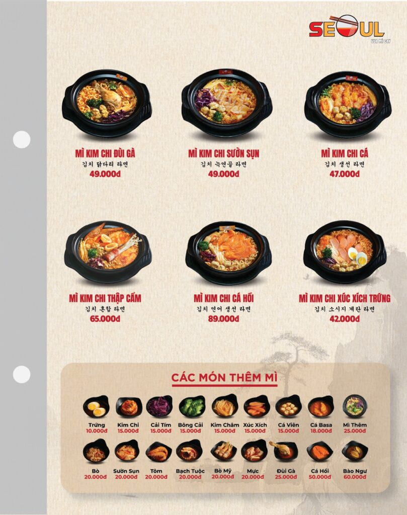 Menu SEOUL Dầu Giây trang 2