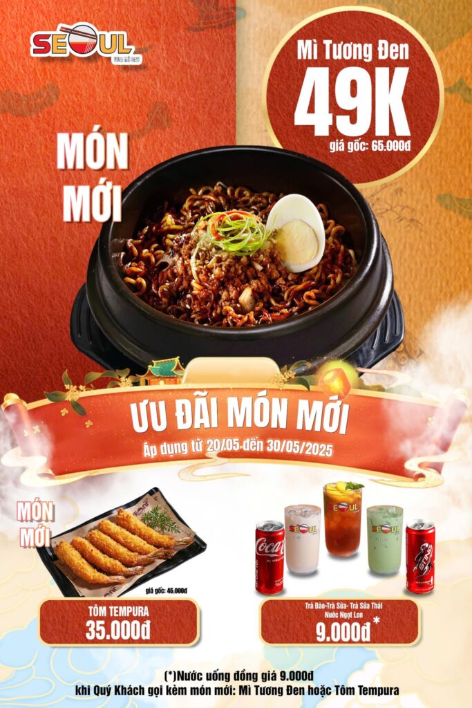 SEOUL ra mắt món mới – ưu đãi ngập trời! SEOUL Núi Thành