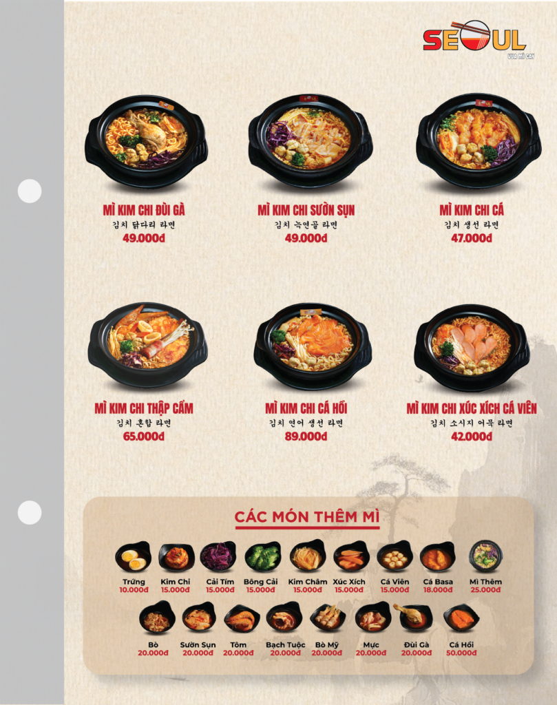 Menu SEOUL An Khê trang 2