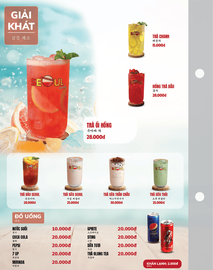 Menu SEOUL Bông Giấy trang 15