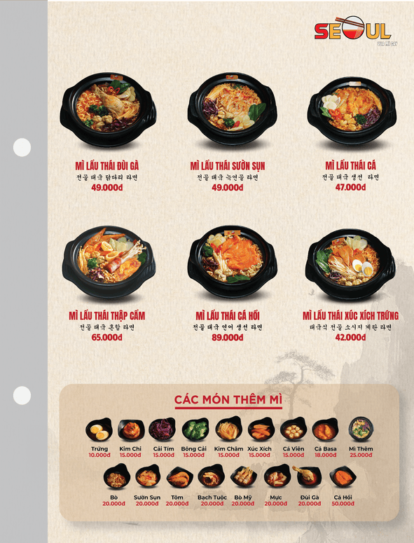 Menu SEOUL Kỳ Anh trang 5