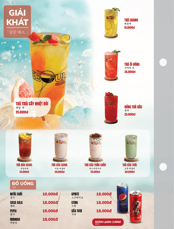 Menu SEOUL Kỳ Anh trang 16
