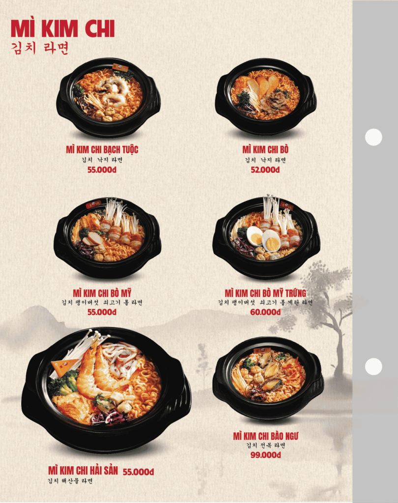 Menu SEOUL Bảo Lộc trang 2