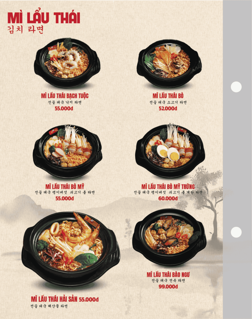 Menu SEOUL Bảo Lộc trang 4