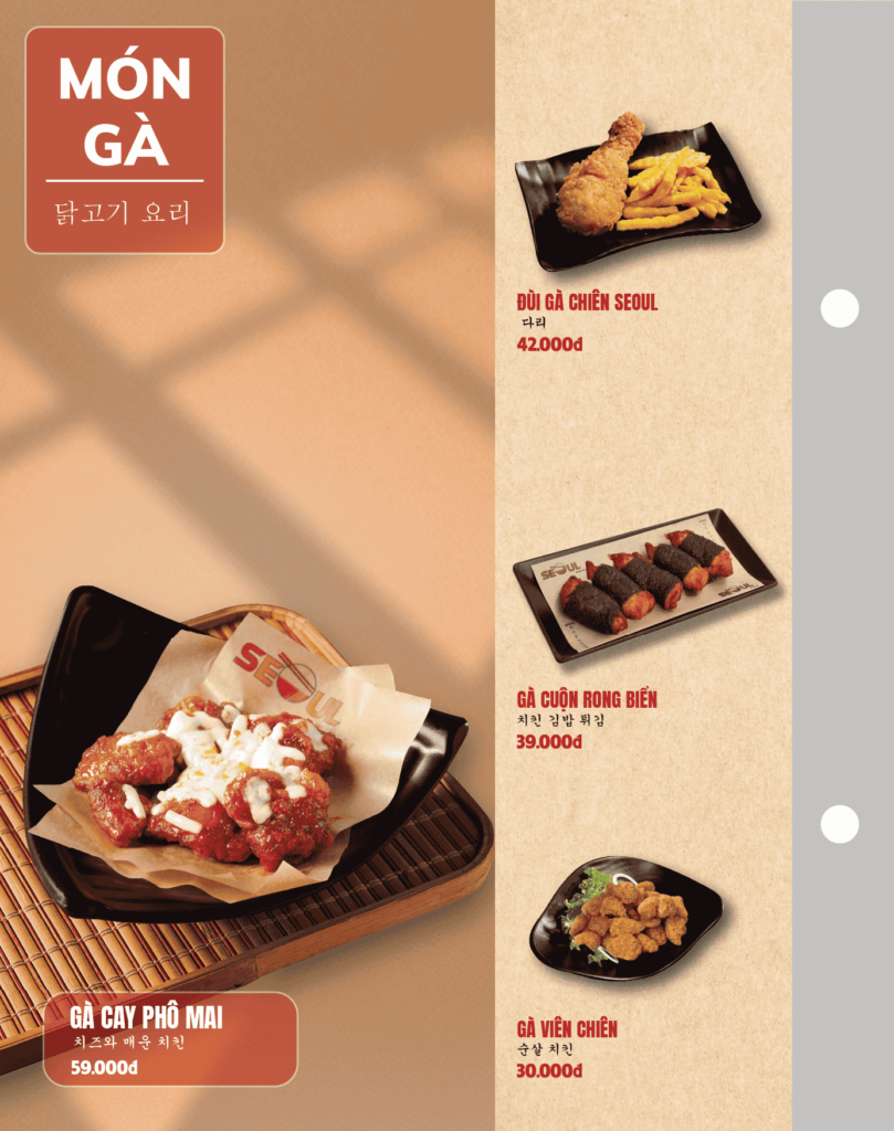 Menu SEOUL Bảo Lộc trang 12