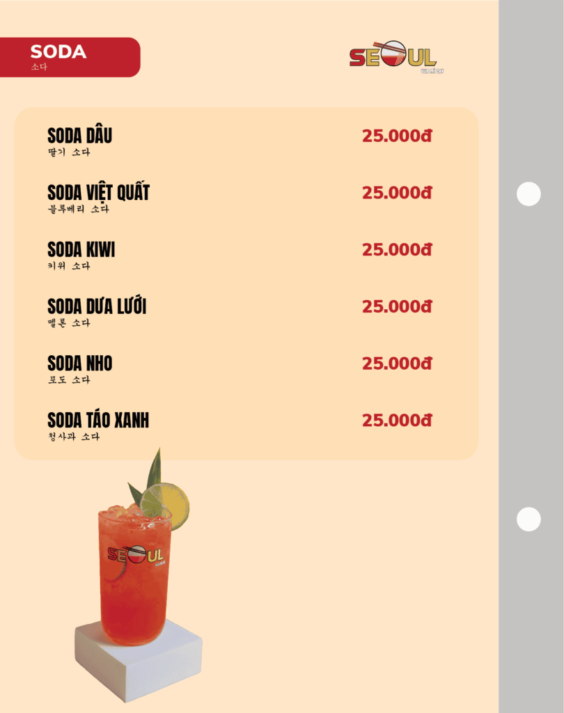 Menu SEOUL Bảo Lộc trang 18