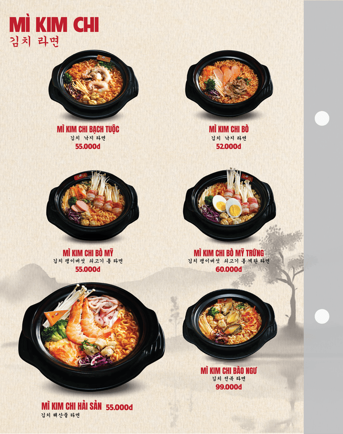Menu SEOUL Rạch Giá trang 1