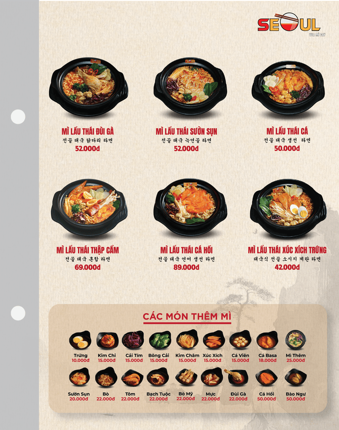 Menu SEOUL Rạch Giá trang 4