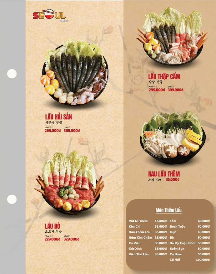 Menu SEOUL Rạch Giá trang 6