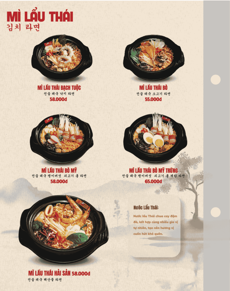Menu SEOUL Tân Sơn Nhì trang 3