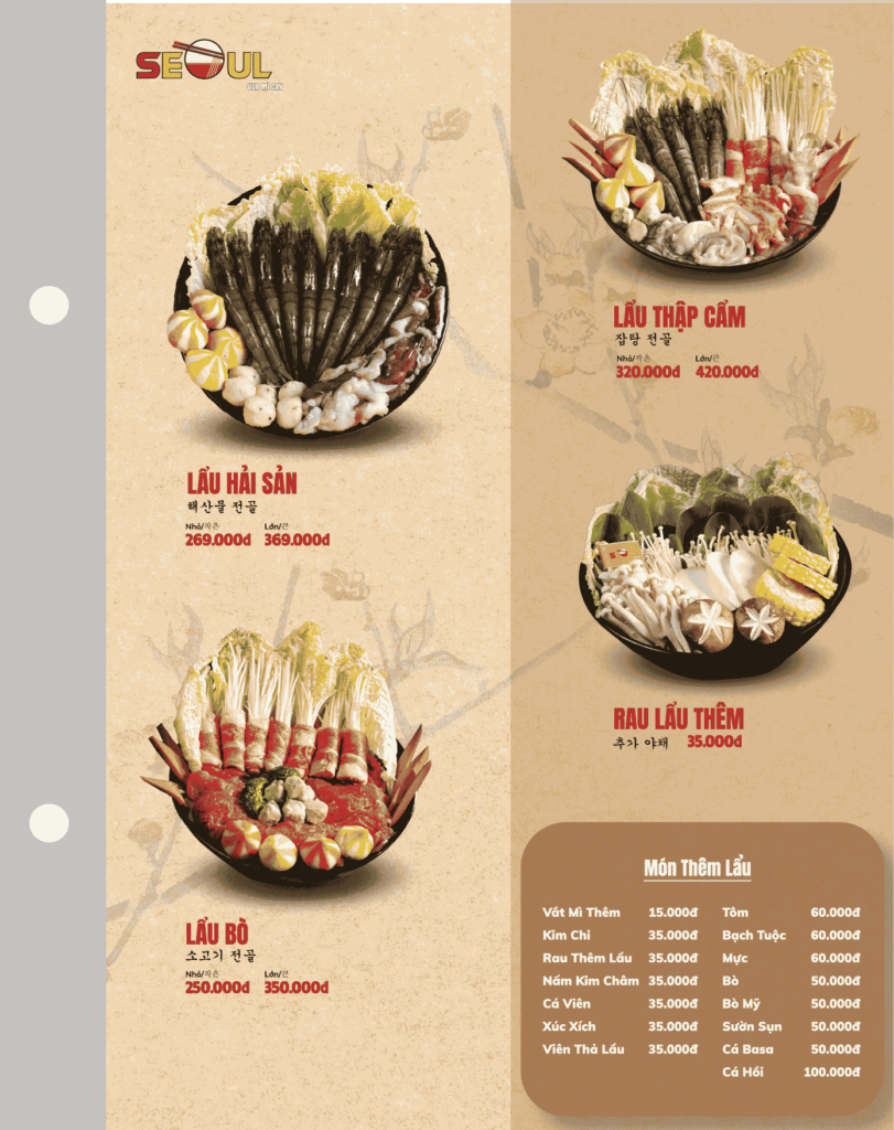 Menu SEOUL Tân Sơn Nhì trang 6