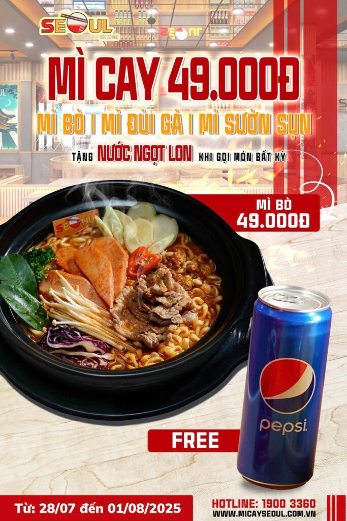 Cuối tháng thèm cay – có ngay deal xịn! – SEOUL HOÀNG HOA THÁM
