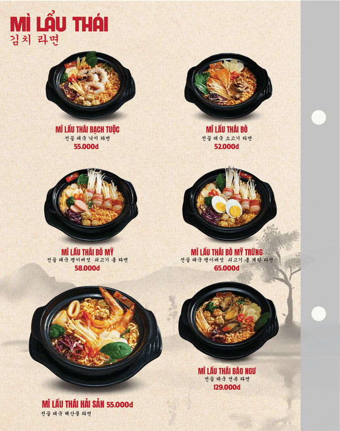 Menu SEOUL Đồng Xoài trang 3