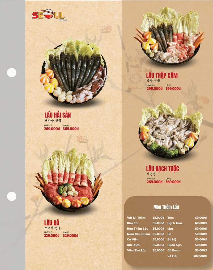 Menu SEOUL Đồng Xoài trang 6
